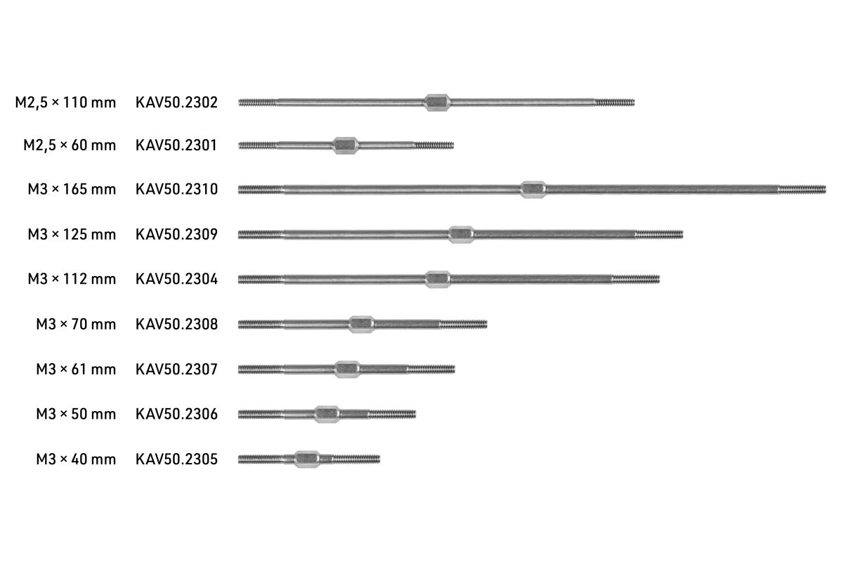 Pushrod with Hex M3x70mm